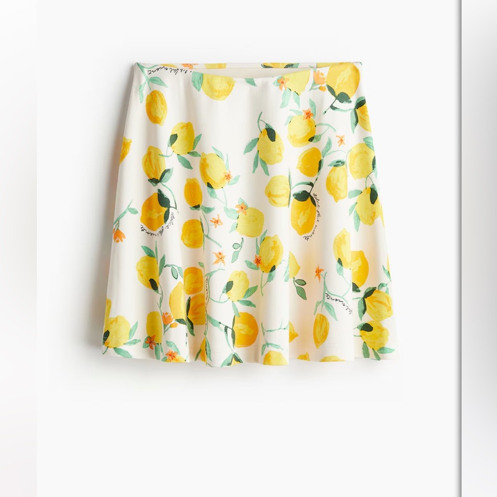 H&M Cream and Yellow Skater Mini Skirt and Crop Top - Picture 3 of 10